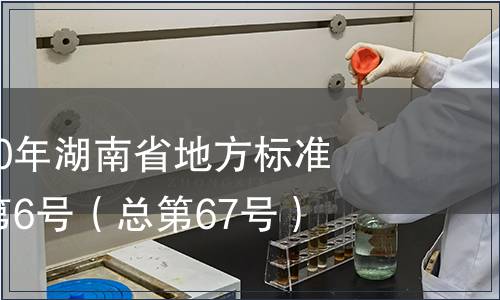 關于發布2010年湖南省地方標準的公告2010第6號（總第67號）