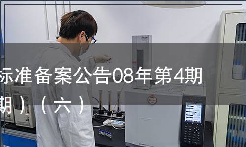 中國(guó)行業(yè)標(biāo)準(zhǔn)備案公告08年第4期(總第100期）（六）